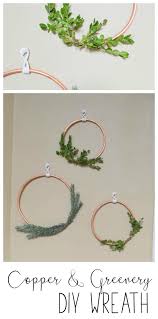 Diy Christmas Wreath With Copper Pipe And Boxwood Evergreen