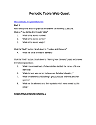 periodic table webquest answer key pdf