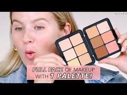 full face of makeup with 1 palette