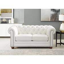 Solid Leather 2 Seater Loveseat