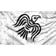 Nordic Viking Raven Flag Unique Design