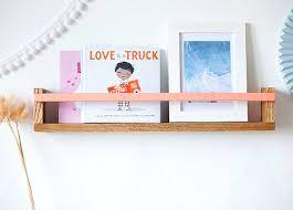 floating wall shelf wooden book shelf