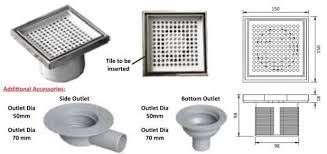 floor drain tile insert with outlet