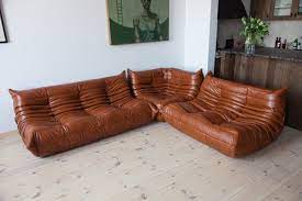 Vintage Leather Modular Sofa Set By