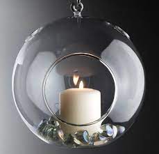 Ball Candles Hanging Glass Candle Holders