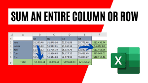 to sum an entire column or row in excel
