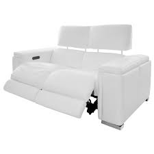 Charlette White Leather Power Reclining