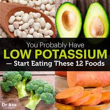 low potium symptoms foods to help