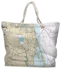 Virginia Beach Va Nautical Chart Tote Bag