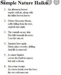 poem about nature using haiku pls