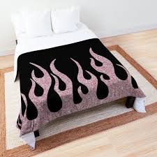 Pink Glitter Flames Bad Comforter