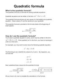 Quadratic Formula Benjamin Mills