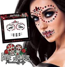 face jewels day of the dead halloween