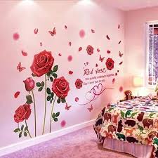 Wall Stickers Romantic Red Roses