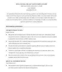 Examples Of Resume For Teachers Sample Secondary Teacher Resume