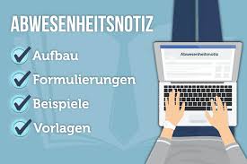 I'll be back in office on monday, tt/mm/jj, and will respond to you as soon as possible. Abwesenheitsnotiz Vorlagen Viele Formulierungen Und Tipps
