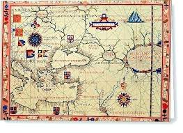 Old World Nautical Map Wallpaper Antique Vintage Chart