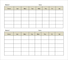 Weekly Chore Checklist Template Cialisvbs Info