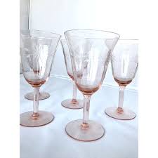 Vintage Pink Wine Glasses On