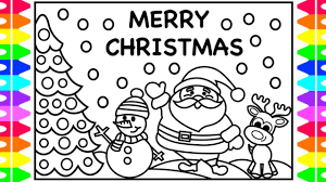 Print as many black and white simple coloring page for december as you like from our pack with 10 different coloring sheets to choose from. Merry Christmas Everyone Christmas Coloring Pages For Kids Santa Snowman Reindeer Fun Coloring Youtube