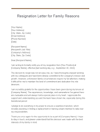 17 resignation letter family reasons