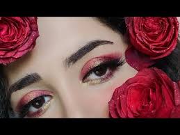 smokey red rose eye makeup tutorial
