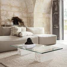 marble and glass coffee table bianco