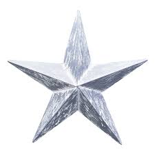 Metal Star Decoration Grey Wash 52cm