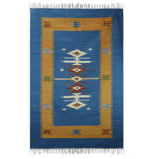 handmade indian wool dhurrie rug 4x6