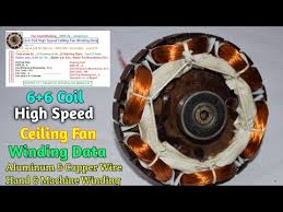 6 6 coil high sd ceiling fan winding