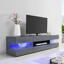Kirsten High Gloss Tv Stand In Grey