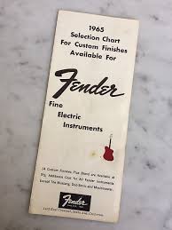 1965 Fender Color Chart Case Candy Stratocaster Telecaster Jazzmaster Jaguar Pre Cbs Vintage