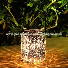 solar mercury glass jar hanging outdoor