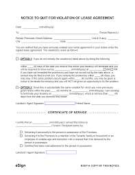 free notice to comply or quit templates