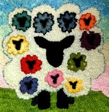 because of ewe rug hooking pattern