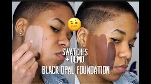 swatches of all black opal foundation