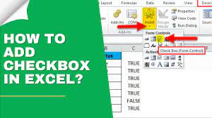 how to add checkbox in excel step by