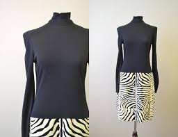 1980s Chetta B Zebra Print Dress