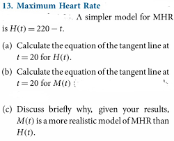 Maximum Heart Rate A Simpler Model