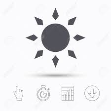 Sun Icon Sunny Weather Symbol Stopwatch Timer Hand Click