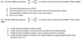 Solved Q3 The Heat Diffusion Equation