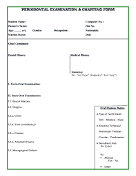 Periodontal Examination Sheet Online Fill Online