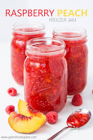 homemade raspberry peach freezer jam