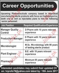 control jobs in pharmaceutical company