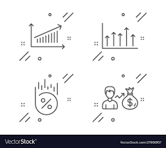 Chart Loan Percent And Growth Chart Icons Set