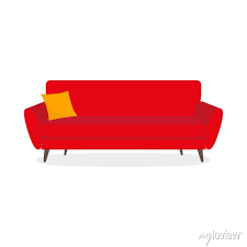 Sofa Icon Red Couch With Cushion Or