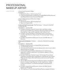 professional makeup artist resume sle