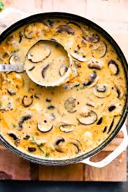 Will make this again but will try ladling out some of the excess broth before adding the cream or try making a little basic bechamel sauce and grate in some cheddar cheese to the sauce to add to the soup when it's done. Creamy Vegan Mushroom Soup Dairy Free Gluten Free Cotter Crunch