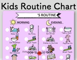 Kids Chore Routine Chart Morning And Evening