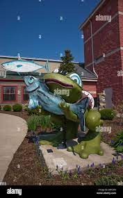 downtown toledo ohio usa with a frog